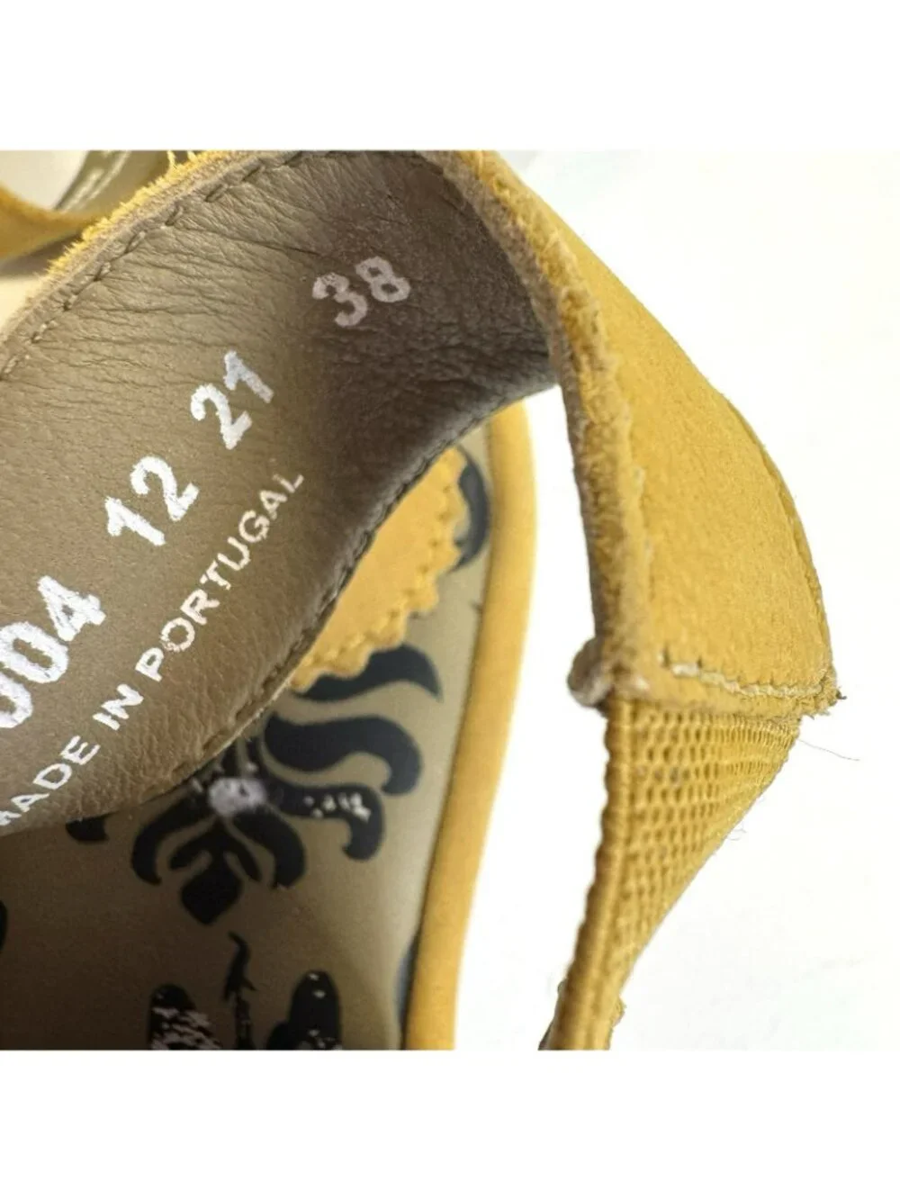 Fly London Leather Peep Toe Slingback Sandals Yellow Womens Size 38 (US 7.5)